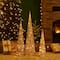 Glitzhome® Lighted Christmas Champagne Gold Cone Tree Outdoor Décor Set